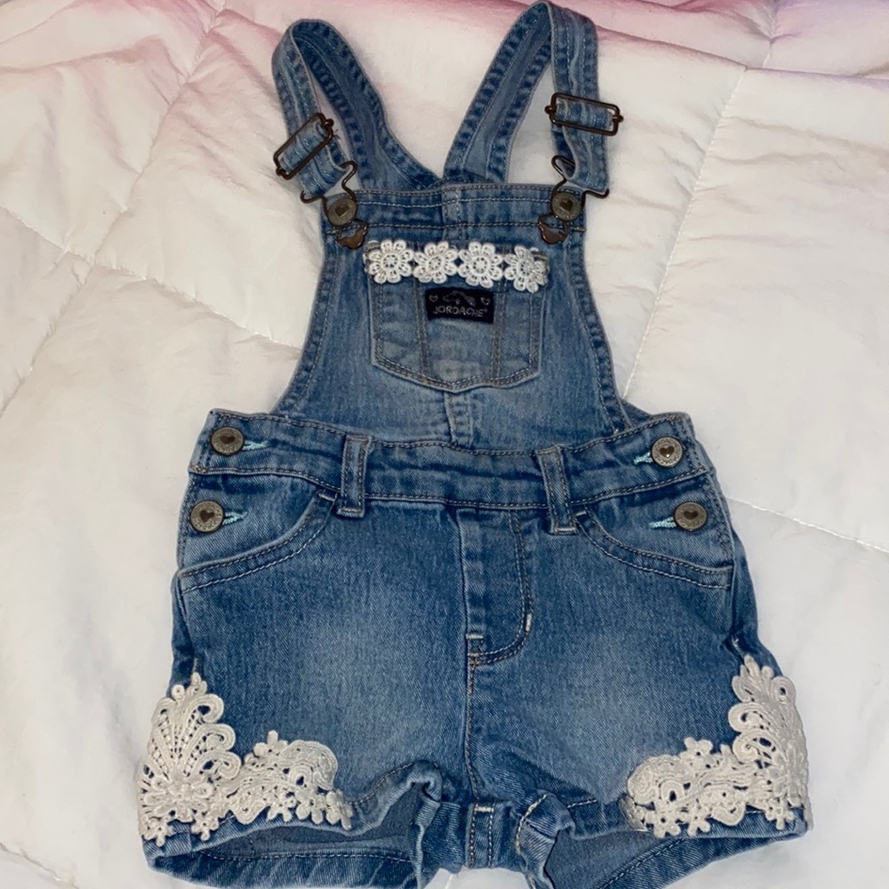 Toddler overalls with lace